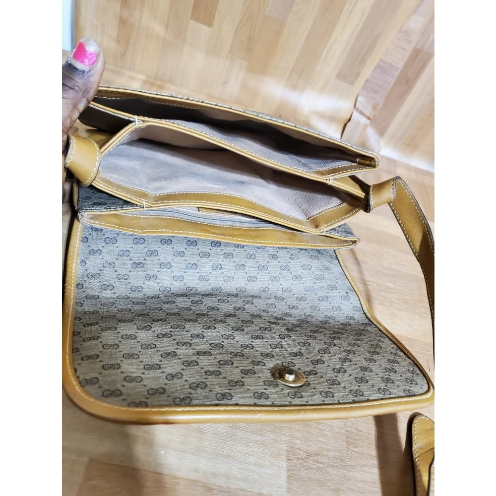 GUCCI Vintage Micro GG Canvas Shoulder/Crossbody Bag Beige - Picture 14 of 15